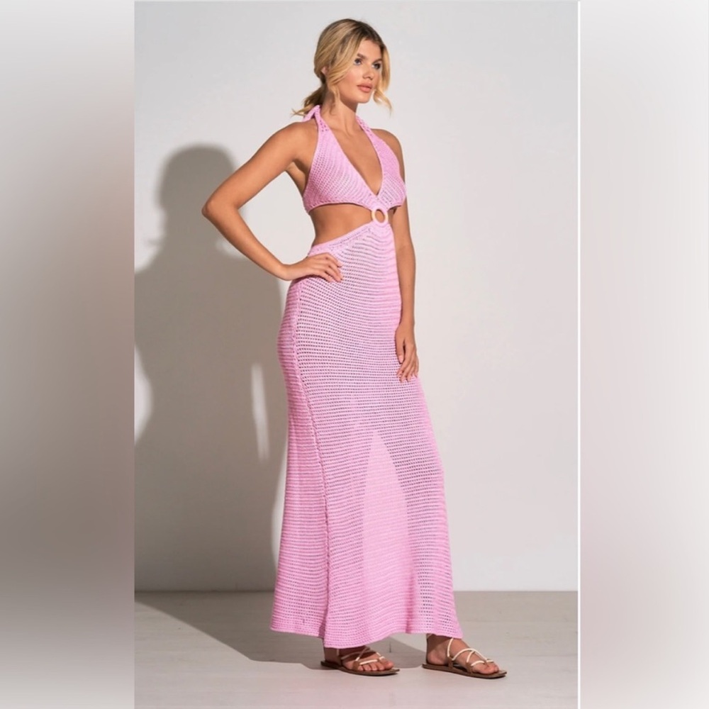 Elan Hama Crochet Maxi Cutout Dress